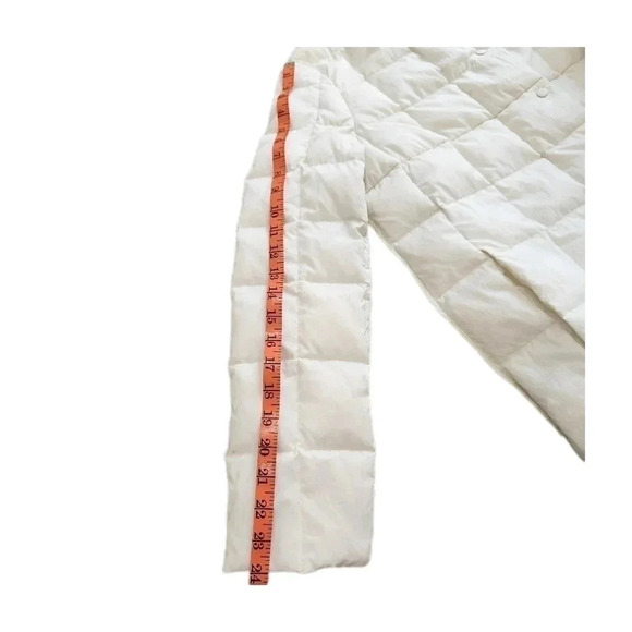 Vtg Trina Turk DUCK DOWN Puff Snap Jacket, Cream/White, Women's Small - Picture 9 of 13